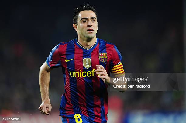 Xavi Hernandez of Barcelona during the UEFA Champions League Semi Final 2nd Leg match between Barcelona and Inter Milan at the Nou Camp Stadium in...