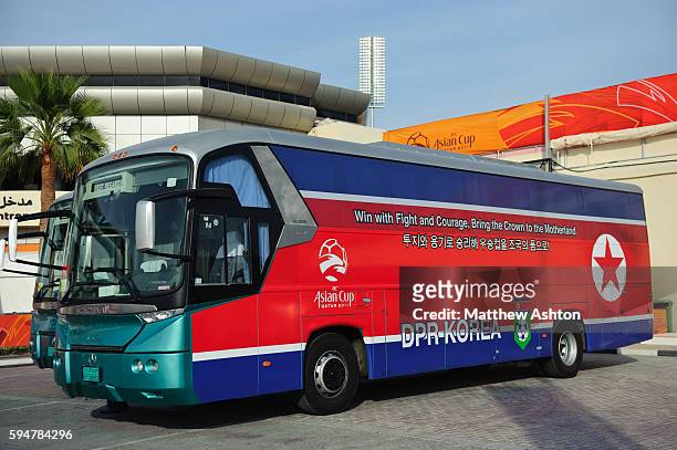 The Asian Cup 2011 official team bus / coach of North Korea