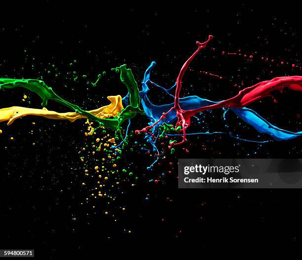 colored paint mixing mid air - mixing stock pictures, royalty-free photos & images