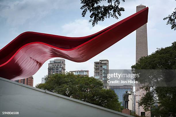 the ibirapuera auditorium in sao paulo, brazil. - oscar niemeyer imagens e fotografias de stock