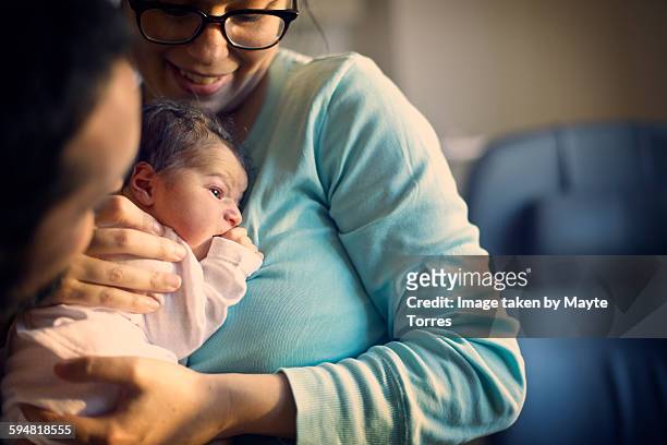 mum holding newborn at hospital - caesarean section stock pictures, royalty-free photos & images