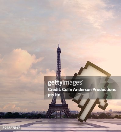 Computer cursor at Eiffel Tower, Paris, Ile Computer cursor at Eiffel Tower, Paris, Ile