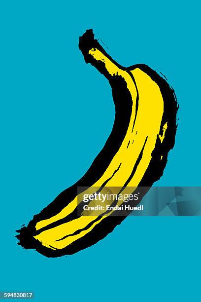 illustration of banana against blue background - banane stock-grafiken, -clipart, -cartoons und -symbole