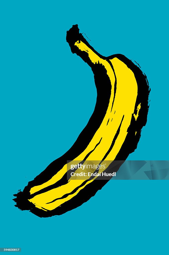 Illustration of banana against blue background