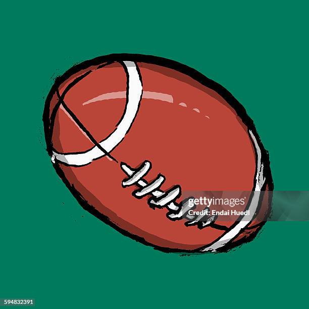 illustration of rugby ball against green background - rugbyball stock-grafiken, -clipart, -cartoons und -symbole