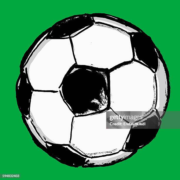 illustration of soccer ball against green background - football点のイラスト素材／クリップアート素材／マンガ素材／アイコン素材