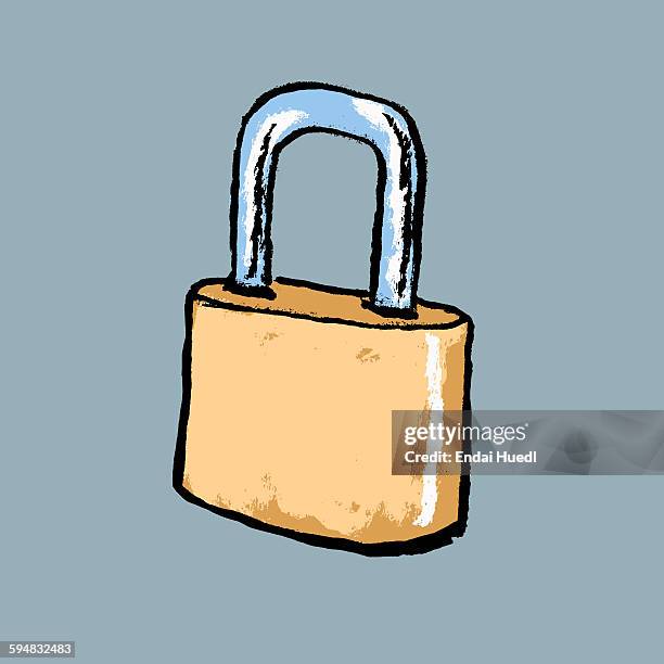 illustration of padlock against gray background - padlock stock illustrations