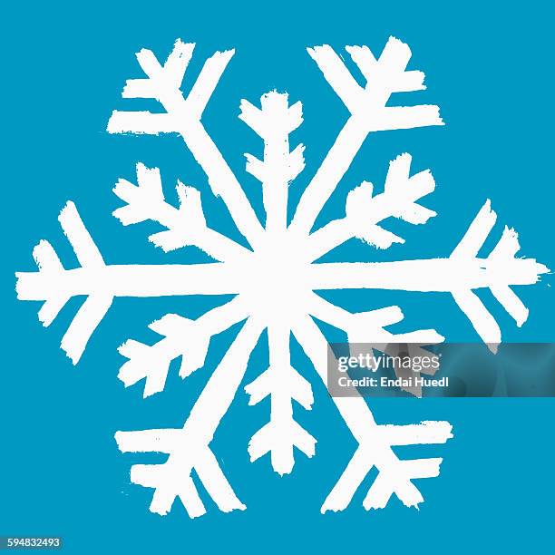 illustration of snow flake against blue background - snow flakes stock illustrations