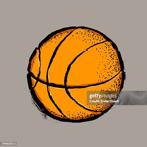 illustration of basketball against gray background - basketball spielball stock-grafiken, -clipart, -cartoons und -symbole