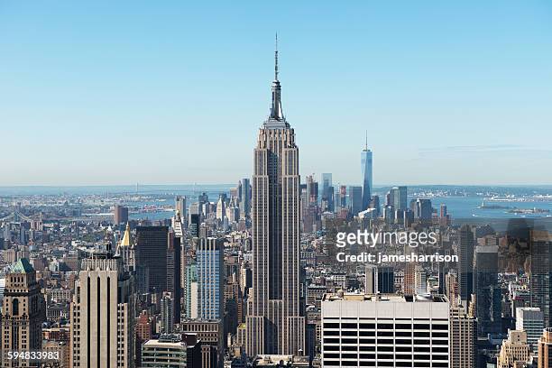 manhattan skyline, new york, usa - empire state building fotografías e imágenes de stock
