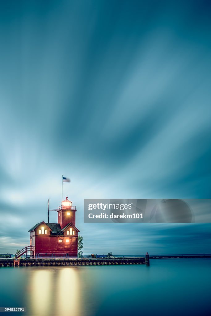 Lighthouse, Holland State Park, Macatawa, Michigan, USA