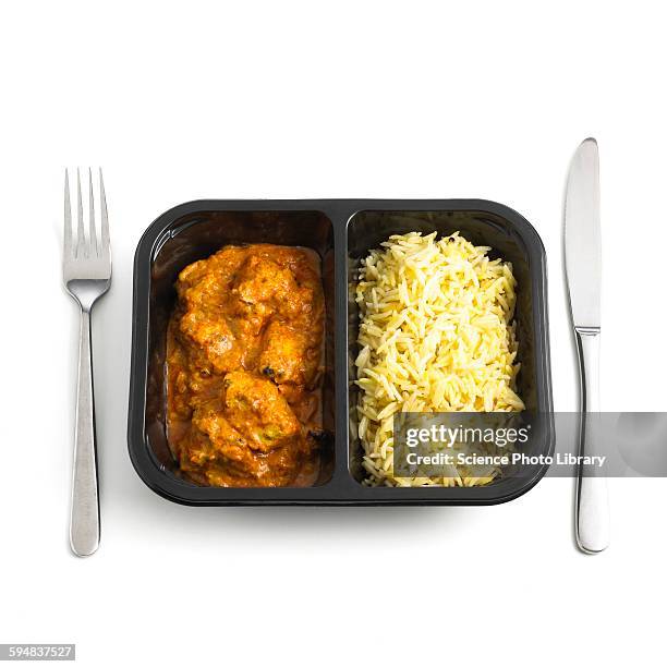 ready meal curry and rice - convenience food stock pictures, royalty-free photos & images