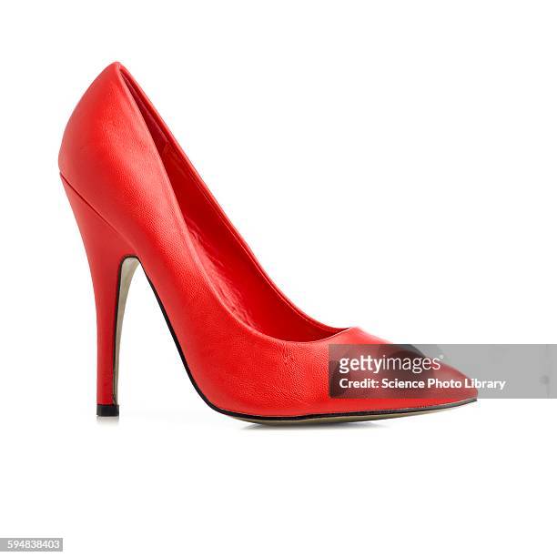 red stiletto shoe - high heels stock pictures, royalty-free photos & images