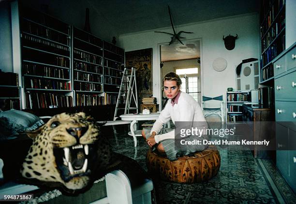 Actress and model Margaux Hemingway at her grandfather, Ernest Hemingway's, house, February 1978 in Havana, Cuba. The house, known as Finca Vigía,...