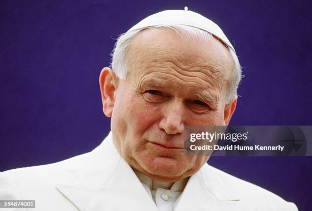 Pope John Paul II on May 2, 1984 in Fairbanks, Alaska. The Pope makes his stop here on his trip to Asia and meets briefly with President Ronald...