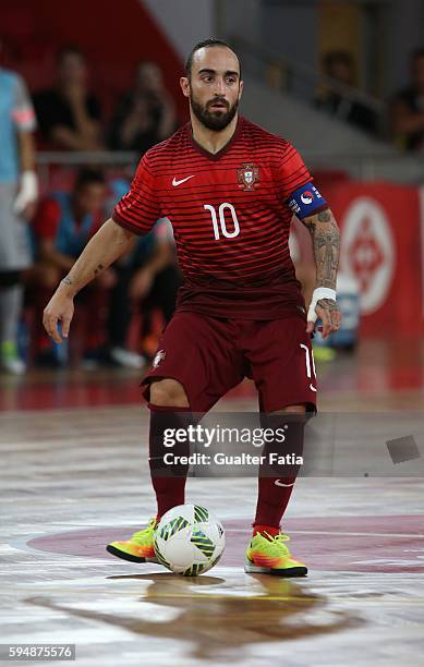 PortugalÕs Ricardinho in action during the Futsal International Friendly match between Portugal and Morocco at Pavilhao Fidelidade on August 24, 2016...