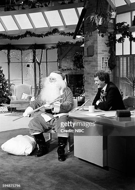 Episode 57 -- Pictured: Unknown as Santa Claus during an interview with host David Letterman on September 9, 1980 --