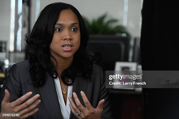 State's Attorney for Baltimore, Maryland, Marilyn J. Mosby is interviewed by Shoshana Guy, Senior Producer NBC News on August 24, 2016 in Baltimore,...