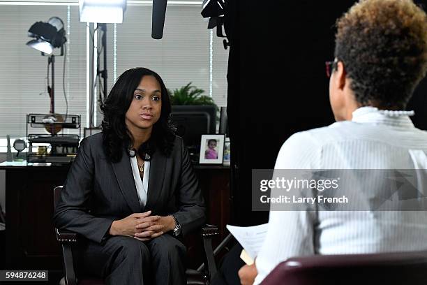 State's Attorney for Baltimore, Maryland, Marilyn J. Mosby is interviewed by Shoshana Guy, Senior Producer NBC News on August 24, 2016 in Baltimore,...