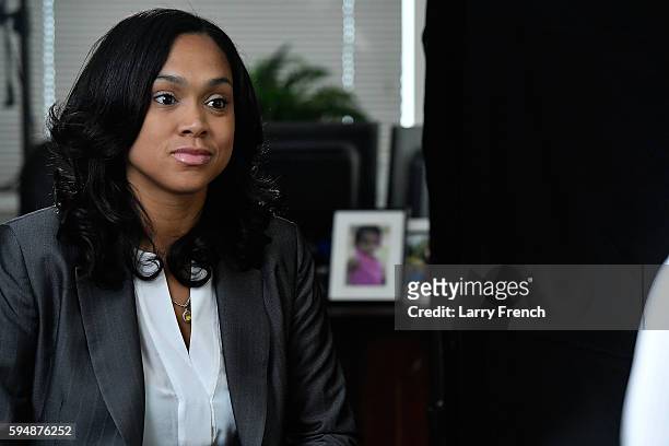 State's Attorney for Baltimore, Maryland, Marilyn J. Mosby is interviewed by Shoshana Guy, Senior Producer NBC News on August 24, 2016 in Baltimore,...