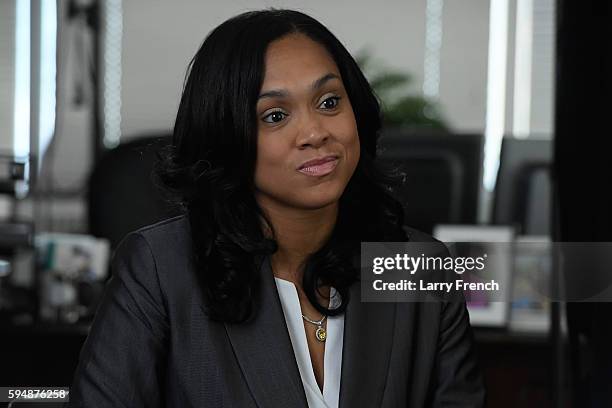 State's Attorney for Baltimore, Maryland, Marilyn J. Mosby is interviewed by Shoshana Guy, Senior Producer NBC News on August 24, 2016 in Baltimore,...