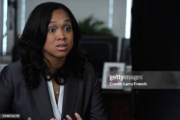 State's Attorney for Baltimore, Maryland, Marilyn J. Mosby is interviewed by Shoshana Guy, Senior Producer NBC News on August 24, 2016 in Baltimore,...