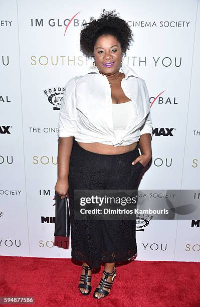 Adrienne C. Moore attends the Cinema Society screening of "Southside With You" hosted by Miramax, Roadside Attractions and IM Global at Landmark's...