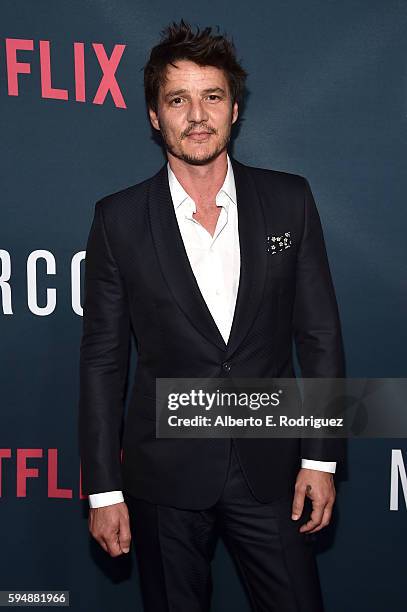 Actor Pedro Pascal attends the Season 2 premiere of Netflix's "Narcos" at ArcLight Cinemas on August 24, 2016 in Hollywood, California.