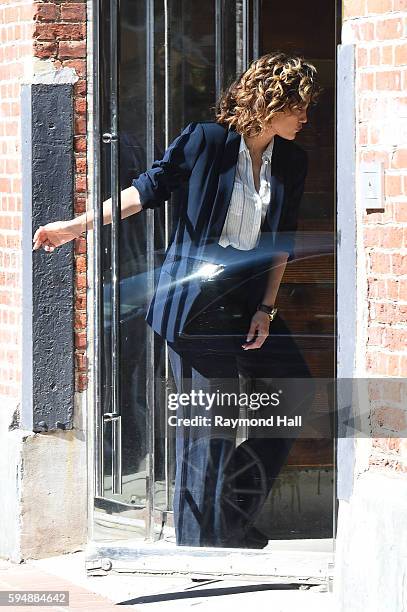 Singer/Actress Jennifer Lopez is seen on the set of "Shades of Blue" on August 24, 2016 in New York City.