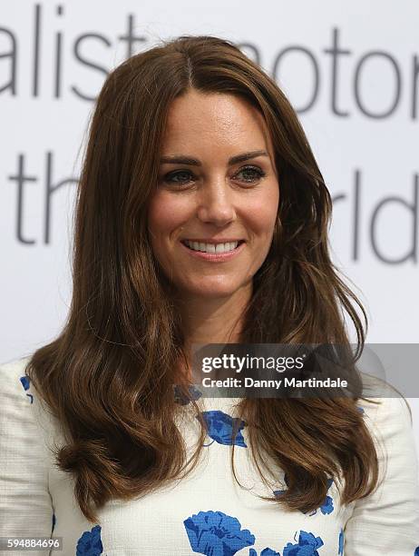 Catherine, Duchess of Cambridge visits Hayward Tyler on August 24, 2016 in Luton, England.