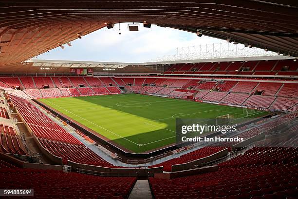 General view during the EFL Cup second round match between Sunderland AFC and Shrewsbury Town FC at Stadium of Light on August 24, 2016 in...