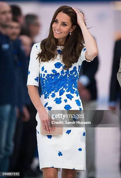 Catherine, Duchess of Cambridge visit Hayward Tyler Luton on August 24, 2016 in Luton, England.