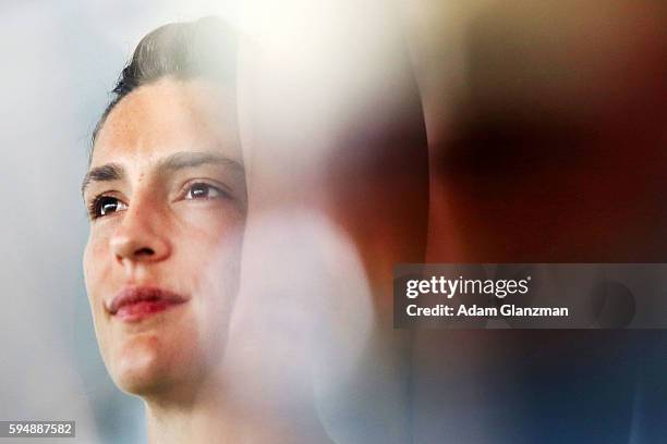 Andrea Petkovic of Germany looks on during a luncheon held by Toni Harp, the Mayor of New Haven, Connecticut, on day 4 of the Connecticut Open at the...