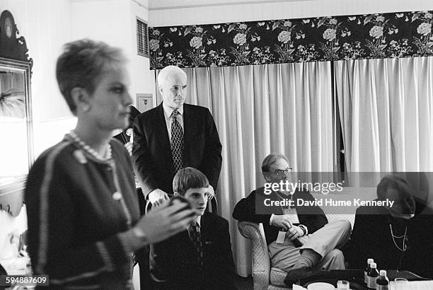 Presidential candidate John McCain with his family and members of his campaign team, including his wife Cindy McCain and political advisor Mike...