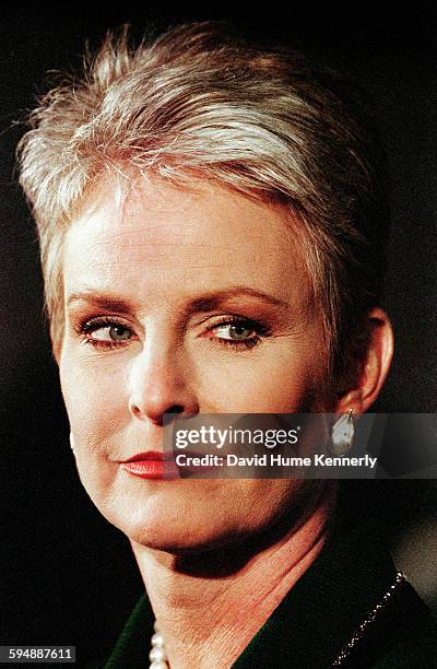 Cindy McCain, wife of presidential candidate John McCain, during a campaign event, circa 2000.