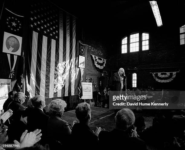 McCain town hall meeting at a National Guard armory, January 18, 2000 in East Greenwhich, Rhode Island.
