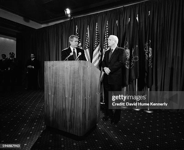 Governor Bush and Senator McCain meet for the first time since McCain conceded the primary election, May 9, 2000 in Pittsburgh, Pennsylvania.