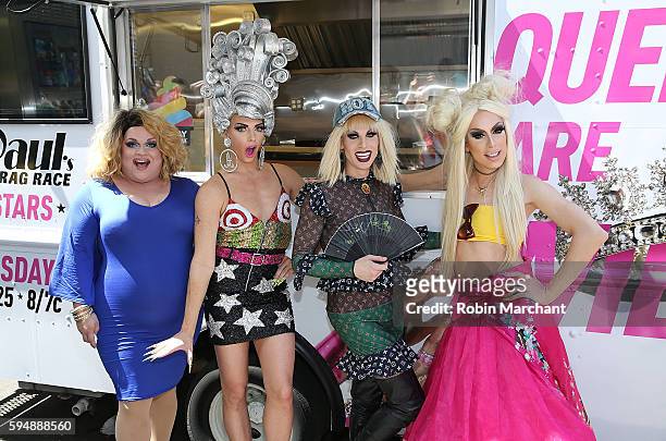 Ginger Ming, Alyssa Edwards, Katya and Alaska attend RuPauls' Drag Race All Stars Celebrate Season 2 With Big Gay Ice Cream at Union Square on August...