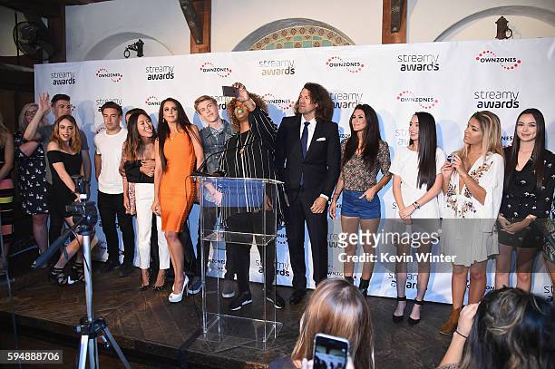 Group shot of The 6th Annual Streamy Awards nominations event hosted by GloZell Green at 41 Ocean Club on August 24, 2016 in Santa Monica, California.