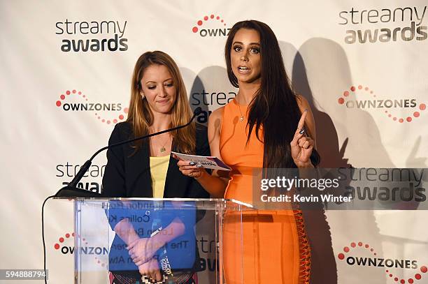 Internet personalities Taryn Southern and Syd Wilder attend The 6th Annual Streamy Awards nominations event hosted by GloZell Green at 41 Ocean Club...