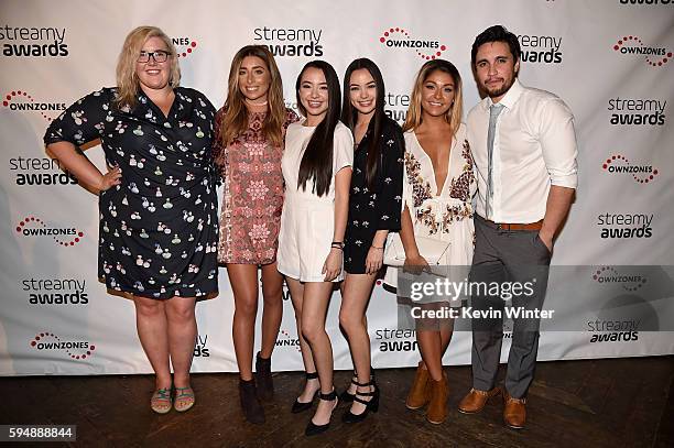 Singer/songwriter Meghan Tonjes, internet personalities Andrea Russett, Vanessa Merrell, Veronica Merrell, Lauren Elizabeth, and Chester See attend...