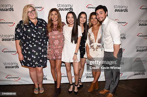 Singer/songwriter Meghan Tonjes, internet personalities Andrea Russett, Vanessa Merrell, Veronica Merrell, Lauren Elizabeth, and Chester See attend...