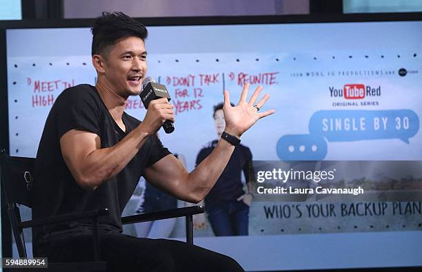 Harry Shum Jr. Attends AOL Build Presents to discuss "Single By 30" A Romantic Comedy Show at AOL HQ on August 24, 2016 in New York City.