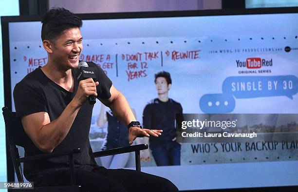 Harry Shum Jr. Attends AOL Build Presents to discuss "Single By 30" A Romantic Comedy Show at AOL HQ on August 24, 2016 in New York City.