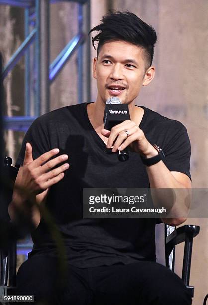 Harry Shum Jr. Attends AOL Build Presents to discuss "Single By 30" A Romantic Comedy Show at AOL HQ on August 24, 2016 in New York City.