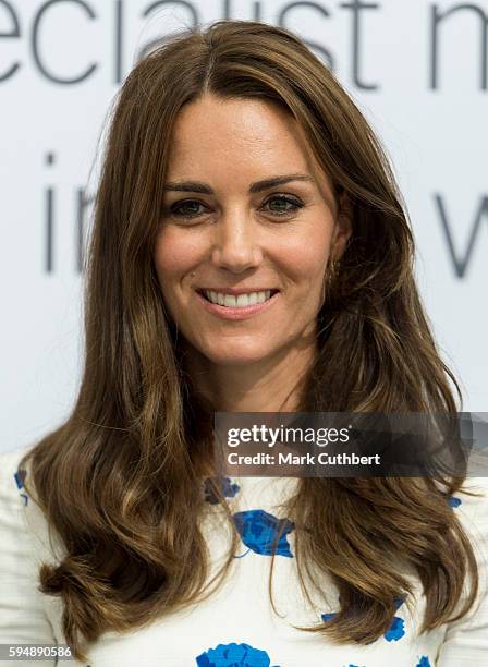 Catherine, Duchess of Cambridge visits Hayward Taylor on August 24, 2016 in Luton, England.