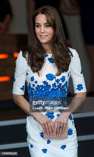 Catherine, Duchess of Cambridge visits Bute Mills on August 24, 2016 in Luton, England.
