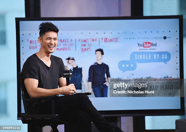 Actor Harry Shum Jr. Attends AOL Build Presents Discussion with Harry Shum Jr about "Single By 30" A Romantic Comedy Show at AOL HQ on August 24,...