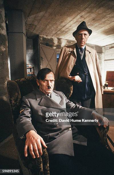 Author Herman Wouk , who wrote the acclaimed novels "Winds of War" and its sequel "War and Remembrance," pose with actor Steven Berkoff during the...