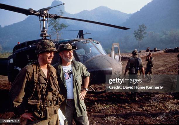 Steven Meigs Ford , son of President Gerald Ford, on the set of the movie "Shooter" near the Kwai River with executive producer and photojournalist,...